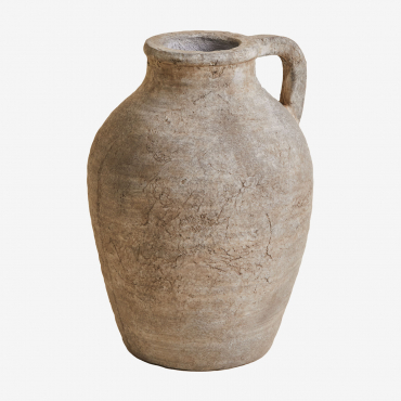 Terracotta Vase With Handle Agnon Stone Brown - Sklum