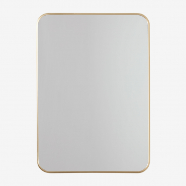 Rectangular Aluminum Wall Mirror (50x70 Cm) Tuluise Yellow Gold - Sklum
