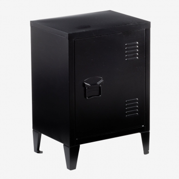 Pohpli Steel Locker Side Table Carbon Black - Sklum