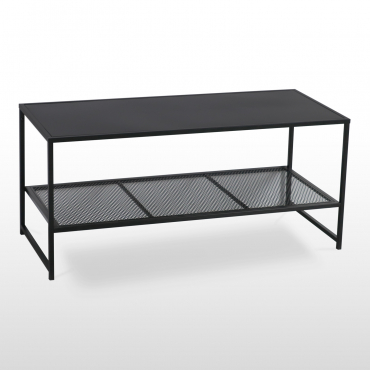 Rectangular Steel Coffee Table (100x40 Cm) Thura Carbon Black - Sklum