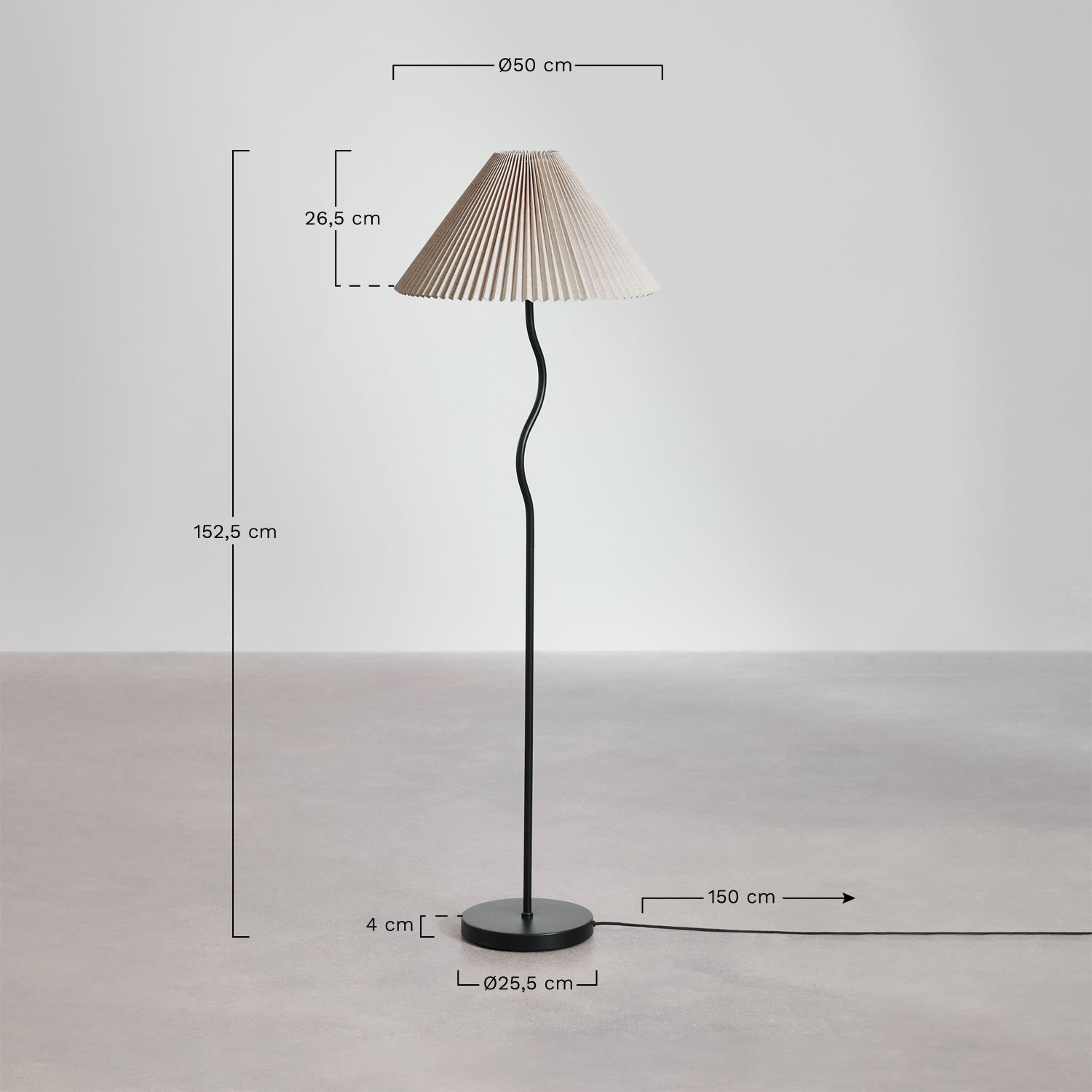 Siliema Iron Floor Lamp, MEASURES