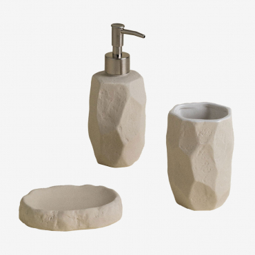 Rixten Stoneware Bathroom Set White - Sklum