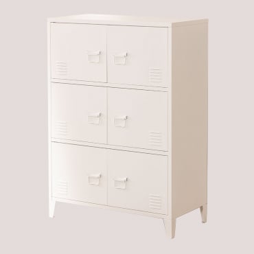 6-door Locker Drawer 80x40 Cm In Pohpli Steel Gardenia White - Sklum