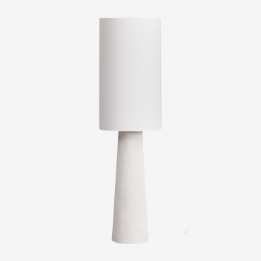 Loana Linen And Fiberglass Floor Lamp Gardenia White - Sklum