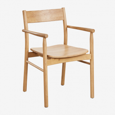 Set Of 4 Mara Signature Oak Wood Dining Chairs Natural Wood - Sklum