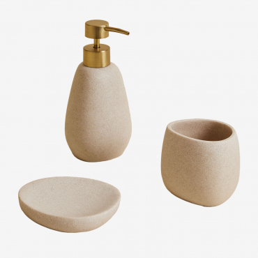 Yegro Resin Bathroom Set Tapioca Beige - Sklum