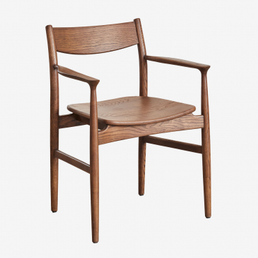 Set Of 2 Mireita Oak Dining Chairs Dark Brown Wood - Sklum