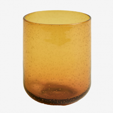 Pack Of 4 Gulix 32cl Glass Cups Yellow Ochre - Sklum