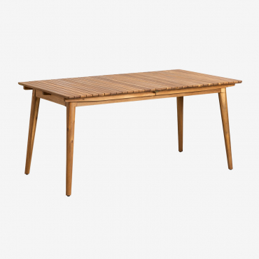Rectangular Garden Table 160-210x90 Cm Extendable In Tenay Acacia Wood Acacia Brown - Sklum