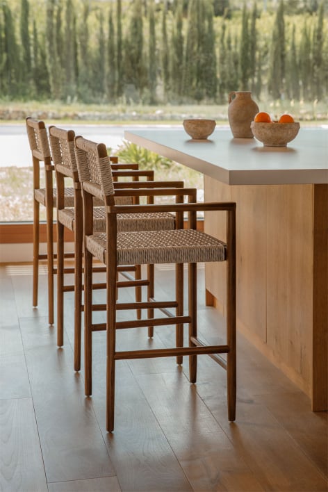 High stool 65 cm in teak wood Orebro