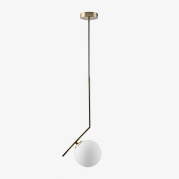 Linorayle Stainless Steel Ceiling Lamp With Glass Ball Golden - Sklum