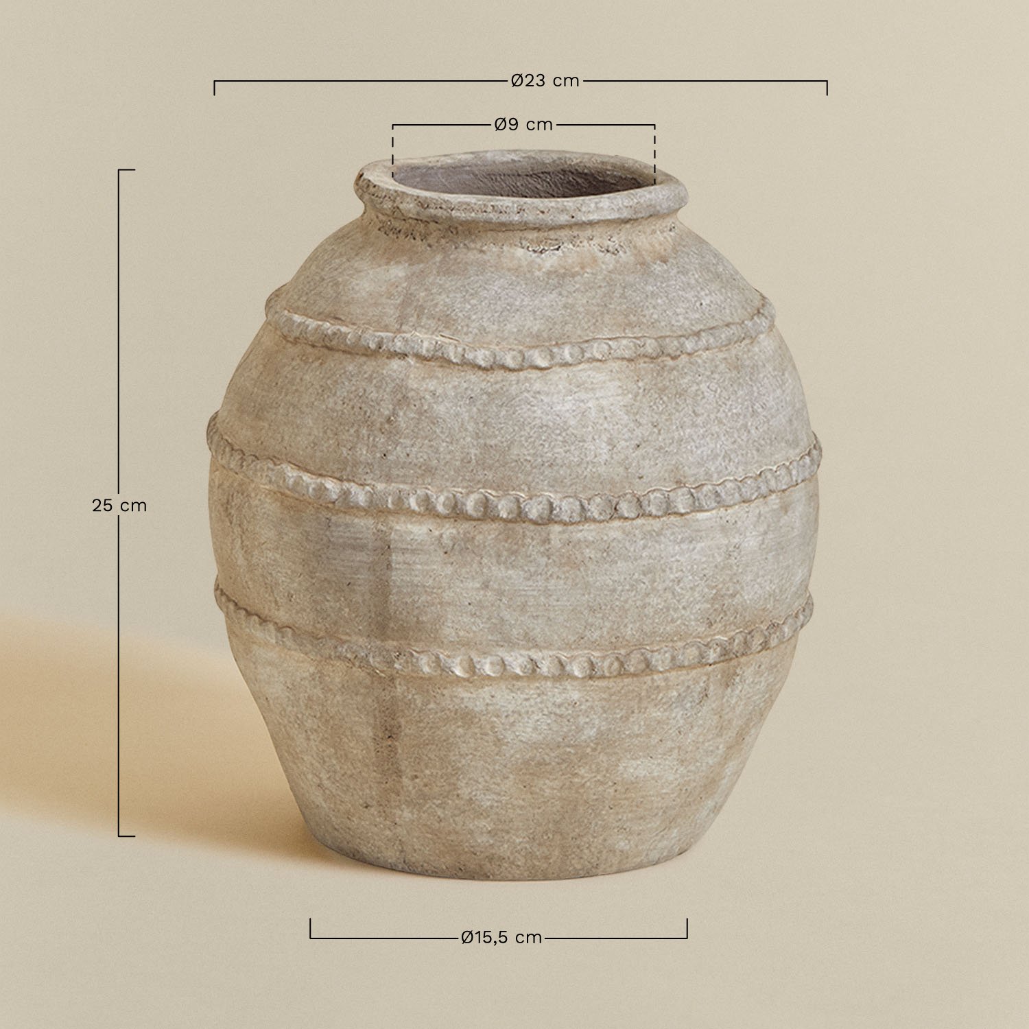 Terracotta Vase (↑25 cm) Agnon, MEASURES