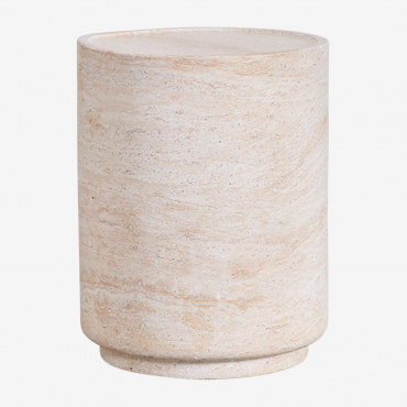 Round Side Table Ø35 Cm In Travertine Look Cement Darwys Travertine - Sklum