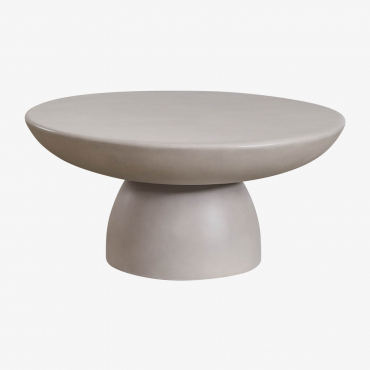 Round Coffee Table In Cemento (ø70 Cm) Zenadia Sand Grey - Sklum