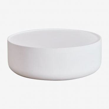 Round Garden Coffee Table Ø80 Cm In Cement Darwys Bright White - Sklum