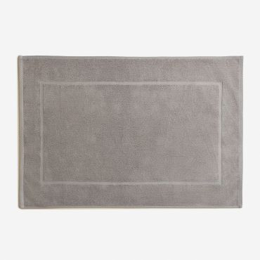 Rectangular Bathroom Rug 55x80 Cm In Selyra Cotton Mink Grey - Sklum