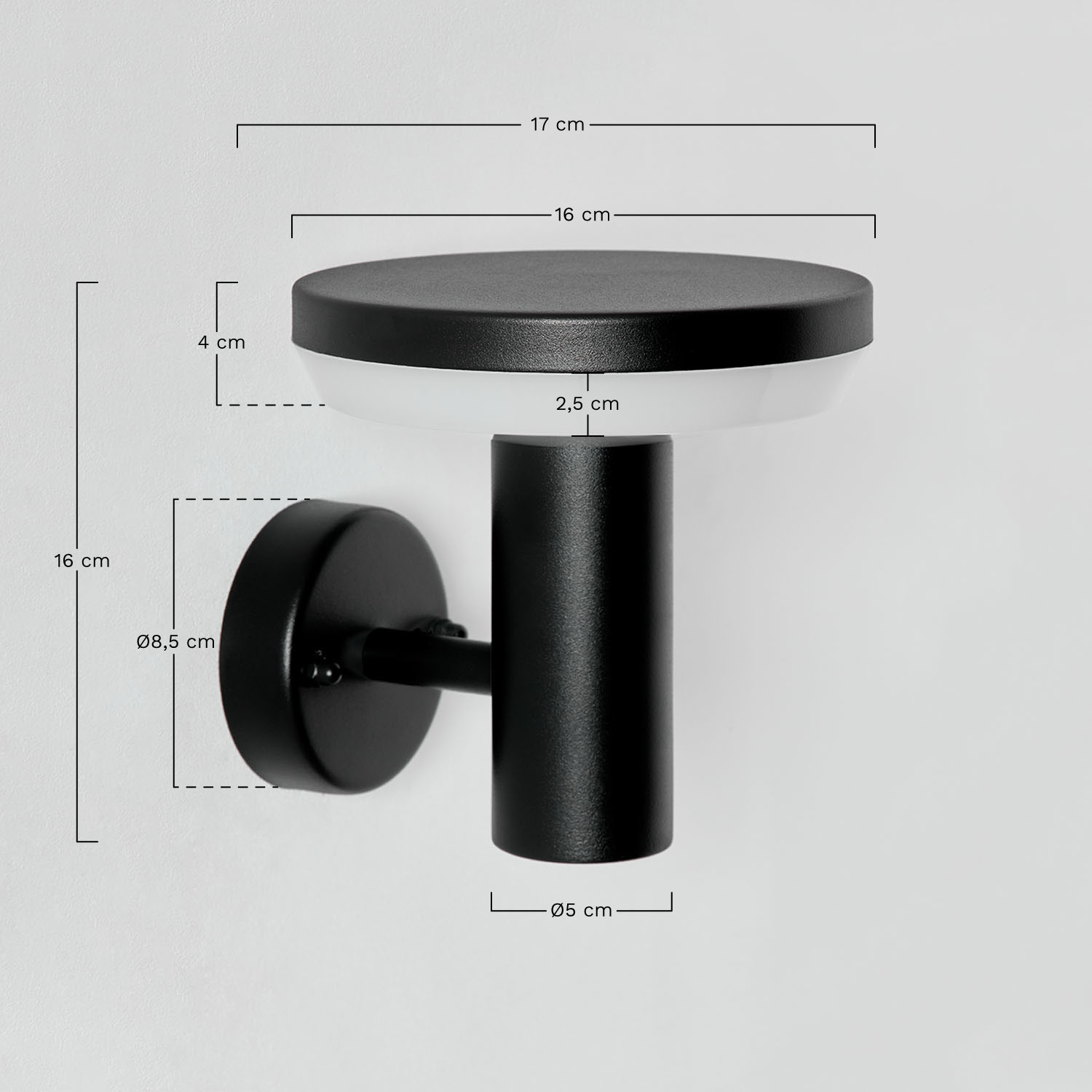Ovint Stainless Steel Outdoor LED Wall Lamp , MEASURES