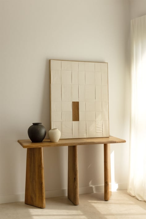 Ambyl acacia wood hallway console table - Brown Ash