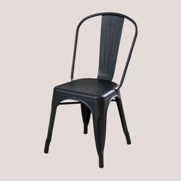 Pack Of 4 Lix Matte Stackable Dining Chairs Black - Sklum