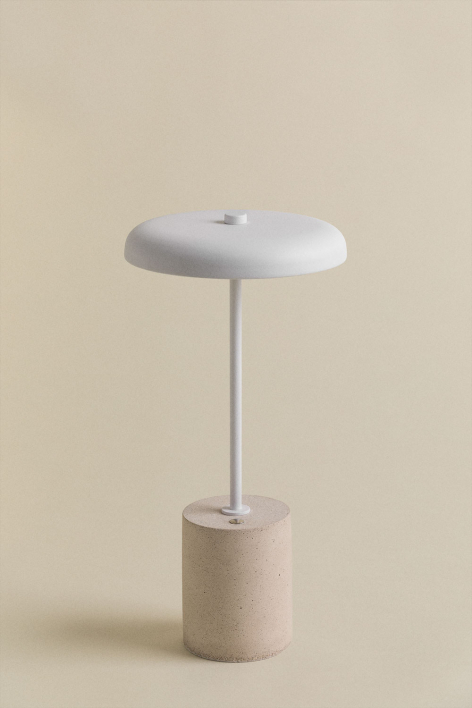 Wireless LED table lamp in metal and cement Tamila