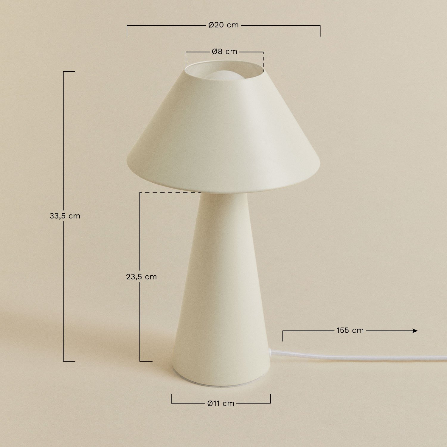 Silenora iron table lamp, MEASURES