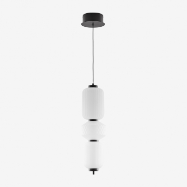 Necsar Led Hanging Ceiling Lamp In Iron And Glass Black - Sklum