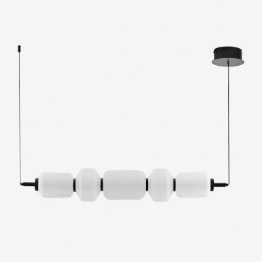 Led Linear Ceiling Lamp In Iron And Glass (95 Cm) Necsar Black - Sklum