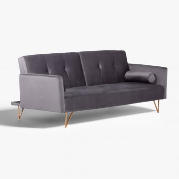 3 Seater Reclining Velvet Sofa Jehrd Essentials Graphite - Sklum