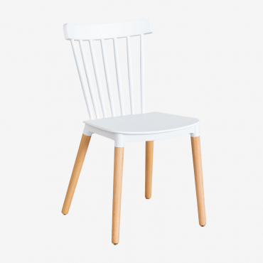 Pack Of 2 Royal Dining Chairs In Beech Wood And Polypropylene White - Sklum