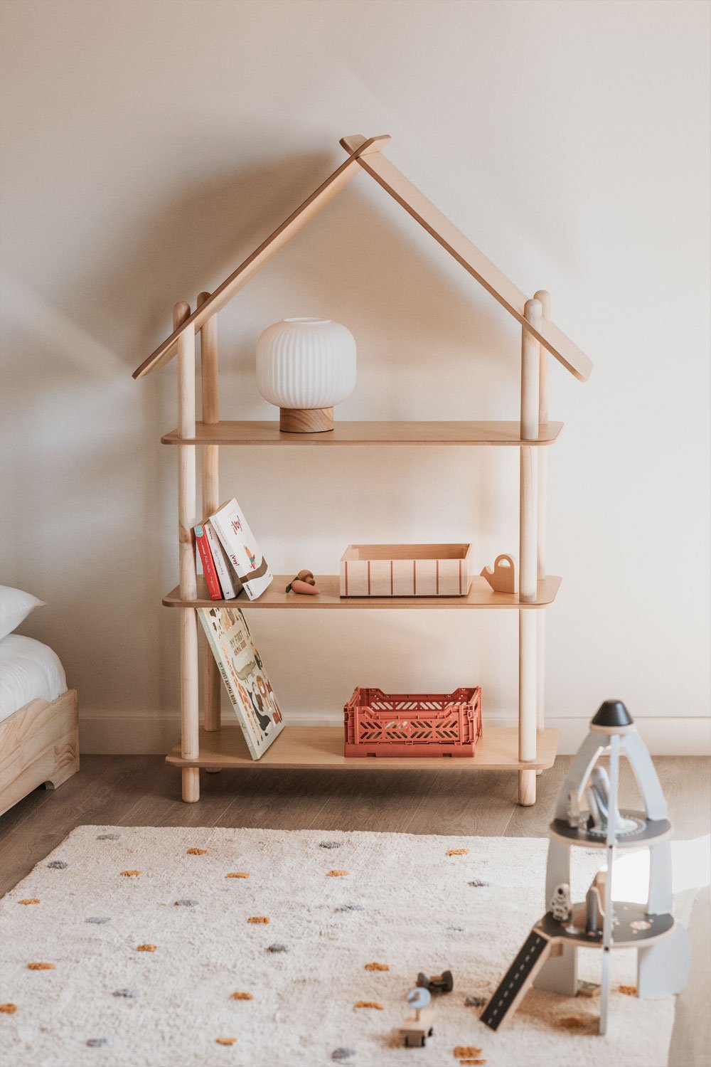 Zita Kids Shelf with 3 Wood Shelves
