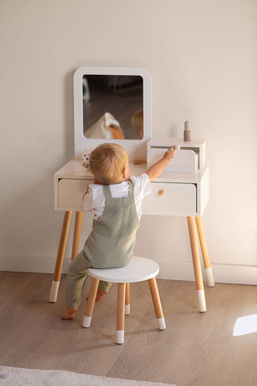 Childrens wooden vanity set best sale