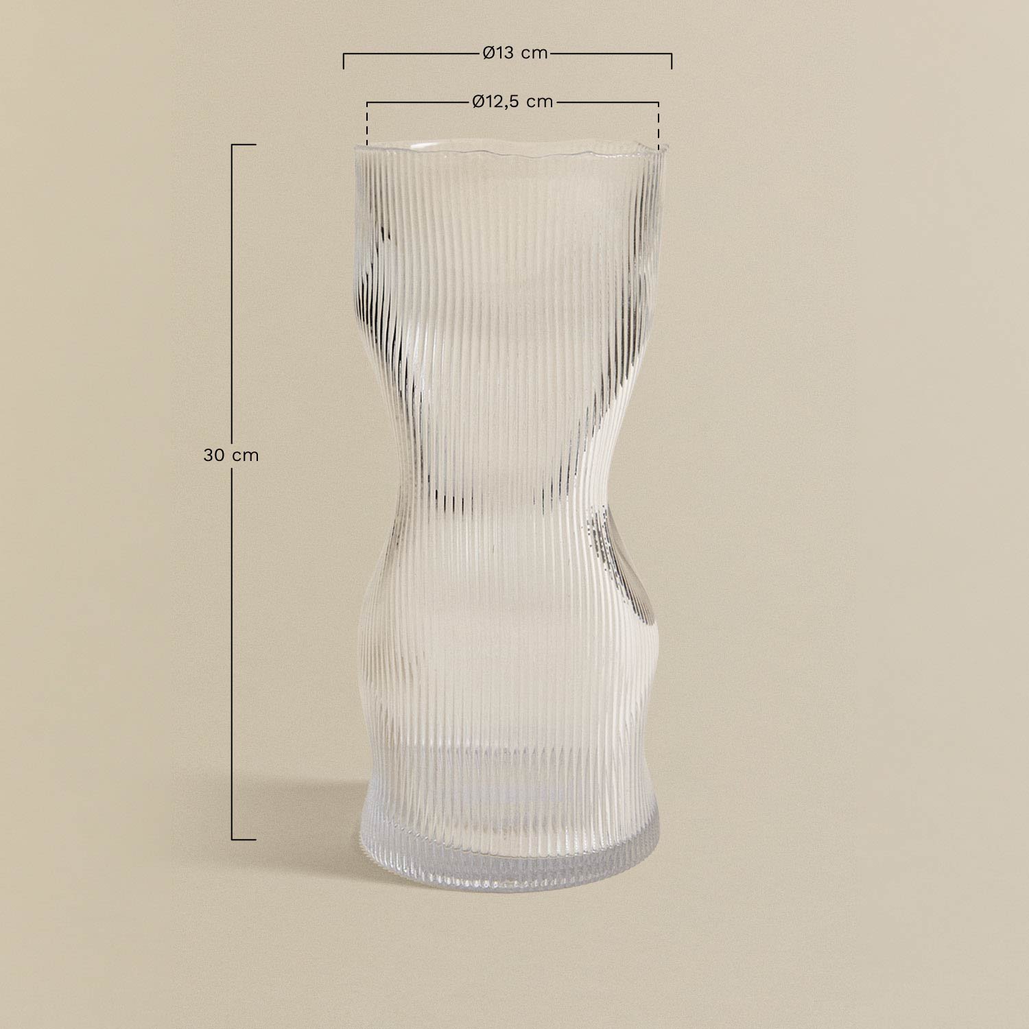 Vicel glass vase, MEASURES