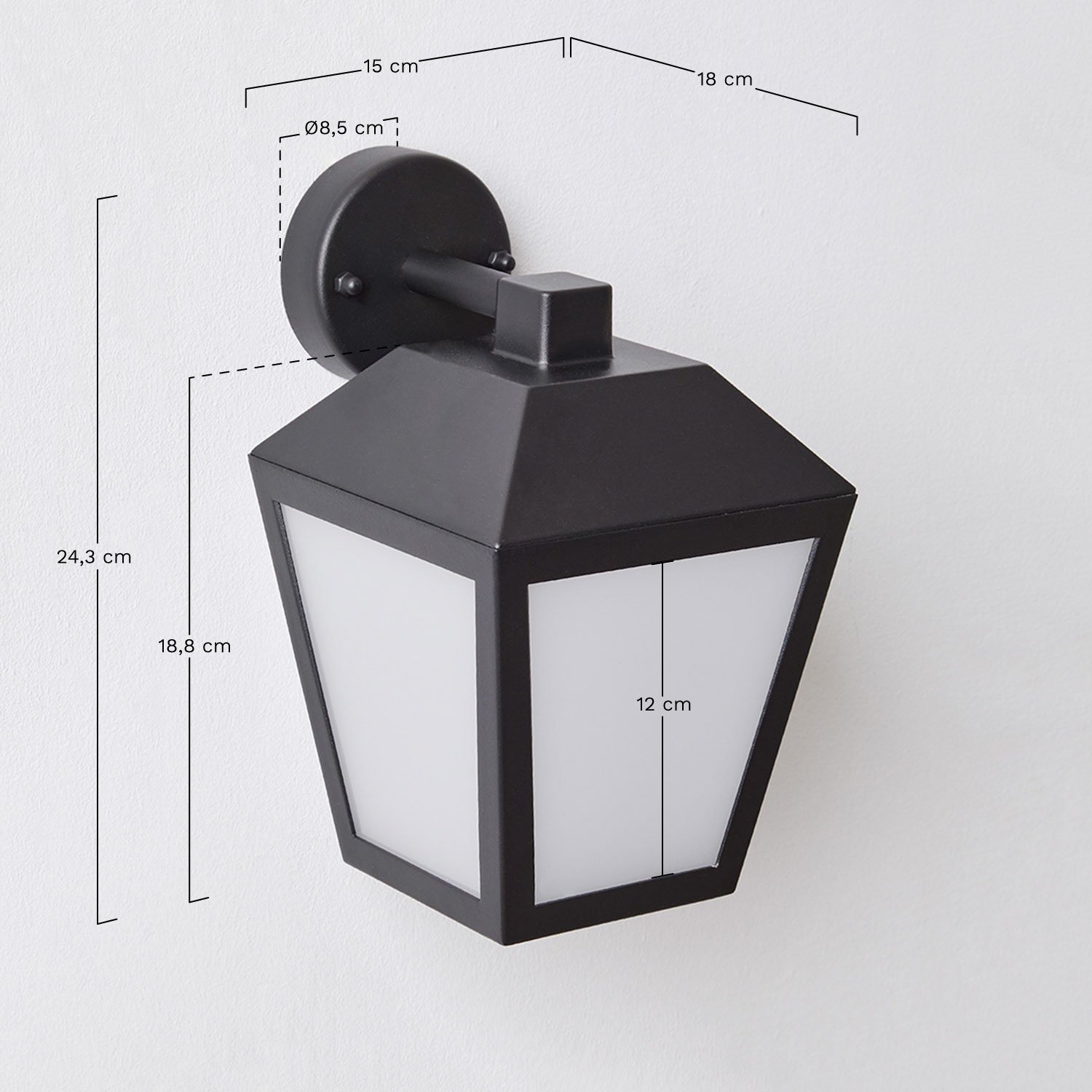 Yalven Aluminum Outdoor LED Wall Lamp , MEASURES