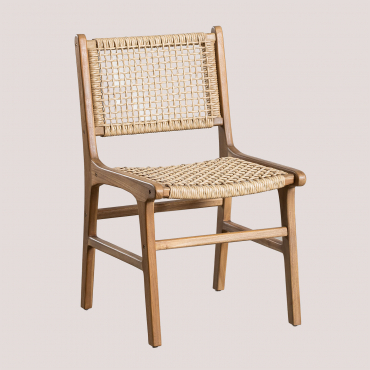 Pack Of 4 Dining Chairs In Malmo Teak Wood Brown Natural Wood - Sklum