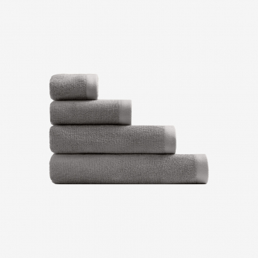 Set Of 4 Nerolit Cotton Towels Mink Grey - Sklum