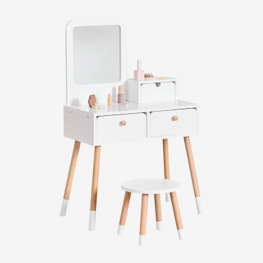 Donie Kids Wooden Dressing Table White - Sklum