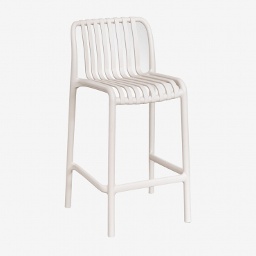 Pack Of 4 Wendell Polypropylene Stackable Garden Stools Tapioca Beige & ↑65 Cm - Sklum