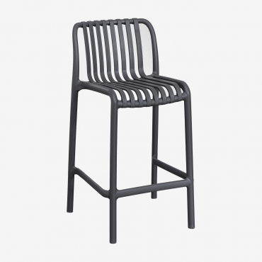 Pack Of 4 Wendell Polypropylene Stackable Garden Stools Grey Graphite & ↑65 Cm - Sklum