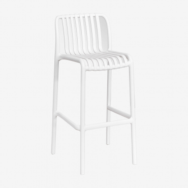 Pack Of 2 Wendell Polypropylene Stackable High Stools Gardenia White & ↑75 Cm - Sklum