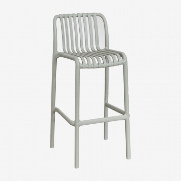 Pack Of 2 Wendell Polypropylene Stackable High Stools Green Khaki & ↑75 Cm - Sklum