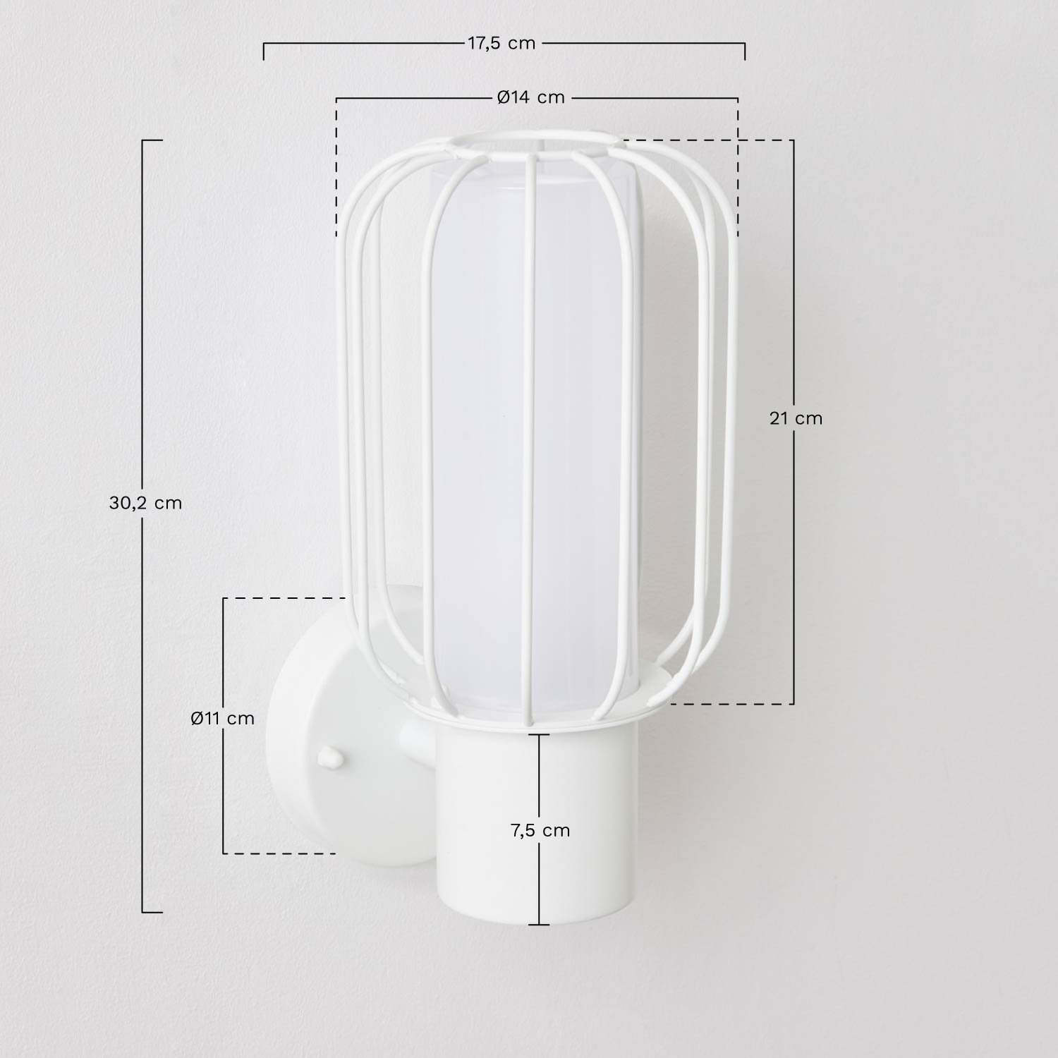 Arveta stainless steel outdoor wall lamp , MEASURES