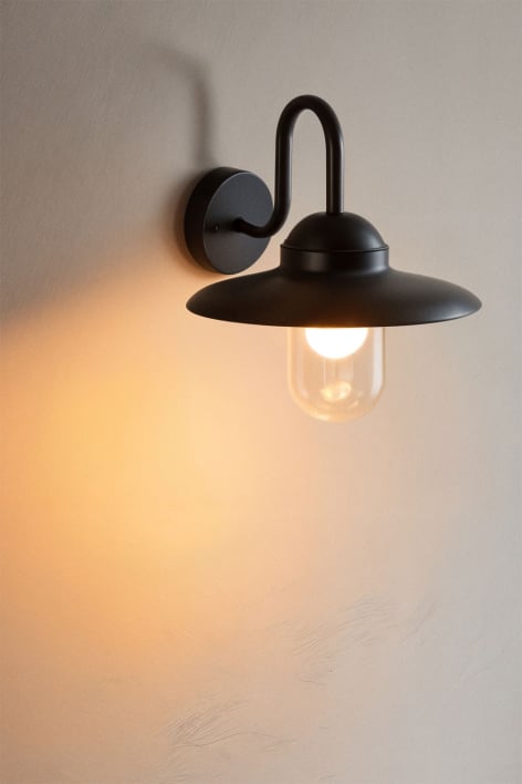 Quelar outdoor wall lamp in aluminium and glass