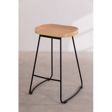 Pack of 4 high stools in steel and elm wood Neicol - SKLUM