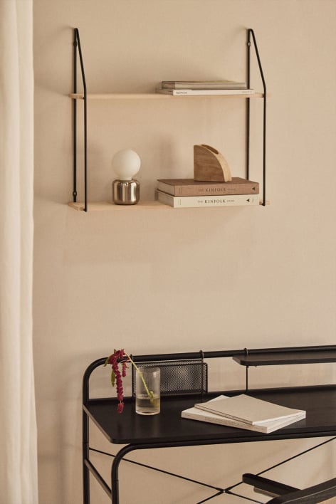 Arison 65 cm wall shelf in wood and steel