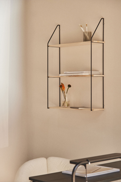Arison 65 cm wall shelf in wood and steel