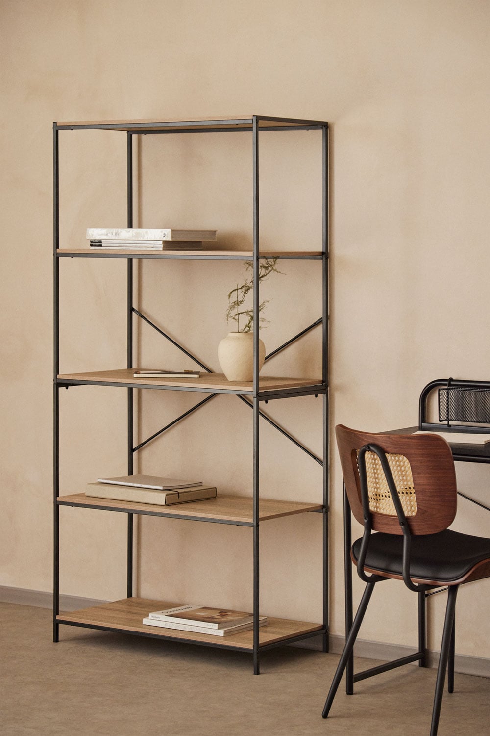 Baxter 80x170 cm shelf in iron and wood - SKLUM