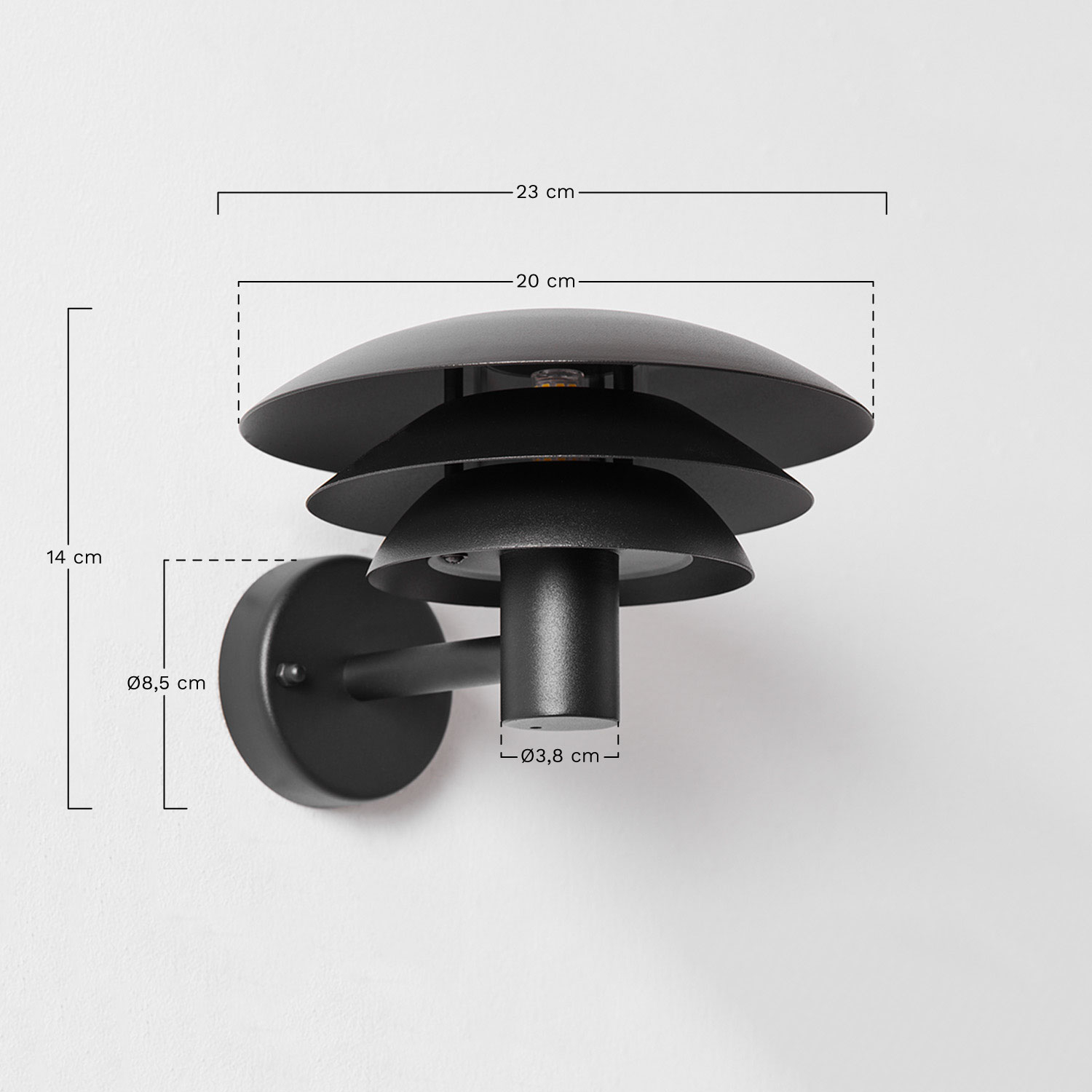 Lirano stainless steel outdoor wall lamp , MEASURES