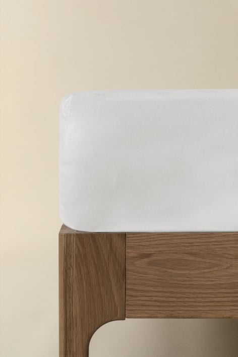 Lesia 180-thread count percale cotton fitted sheet