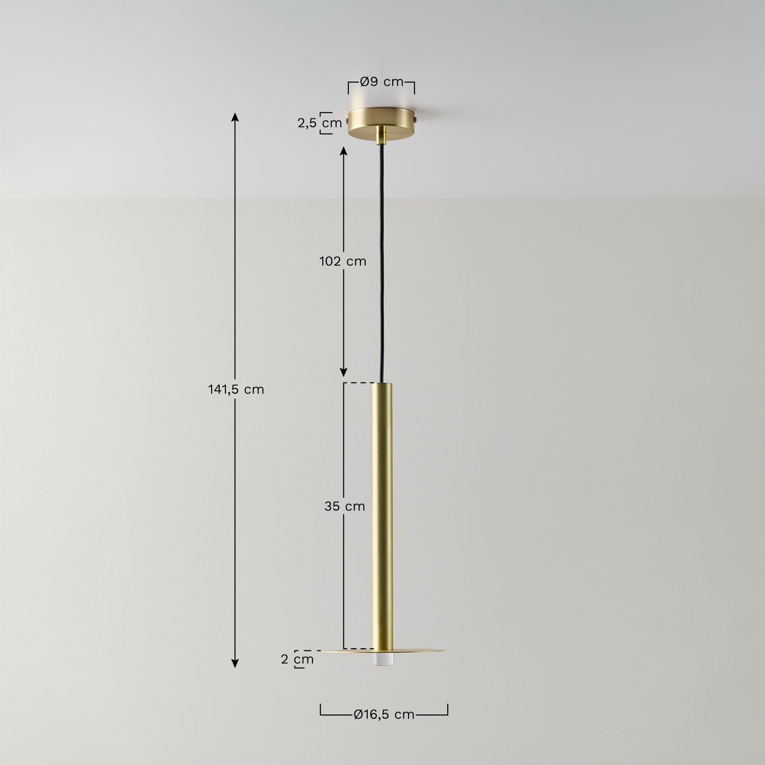 Dresel LED metal ceiling lamp, MEASURES