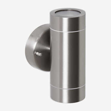 Outdoor Wall Light In Stainless Steel With 2 Light Points Jaxten Grey Brass - Sklum